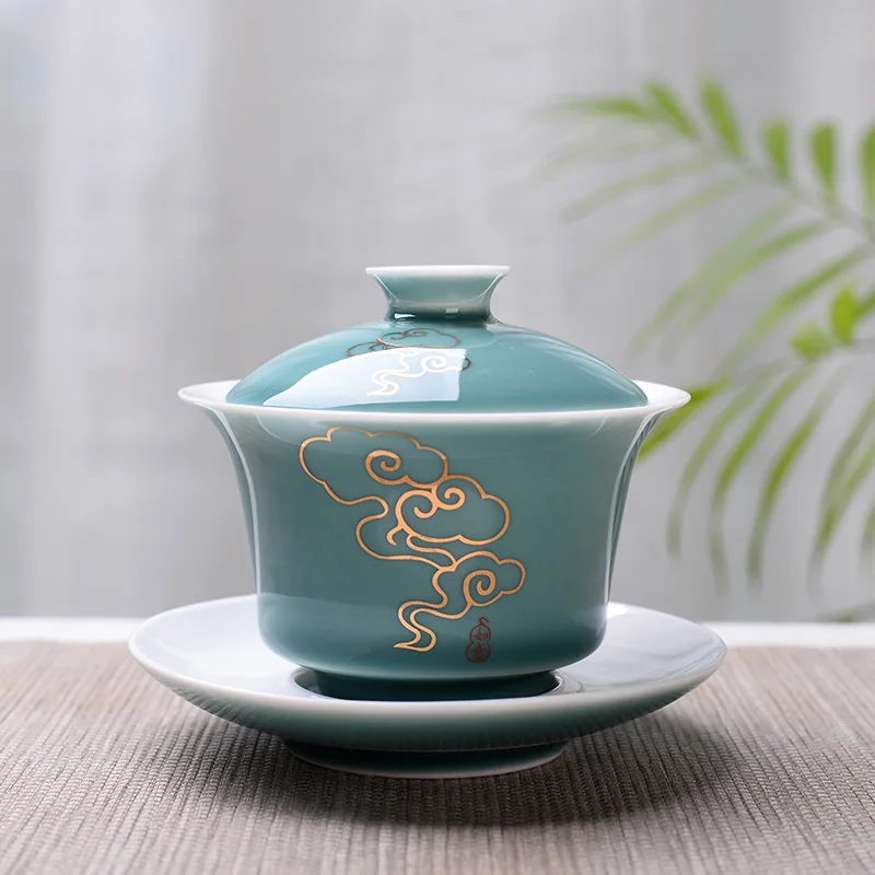 

Advanced Obsidian Tea Tureen 150ml KungFu Tea Set,Chinese Kung Fu Flower Gaiwan Puer Kettle,Teapot Lovers Must Have