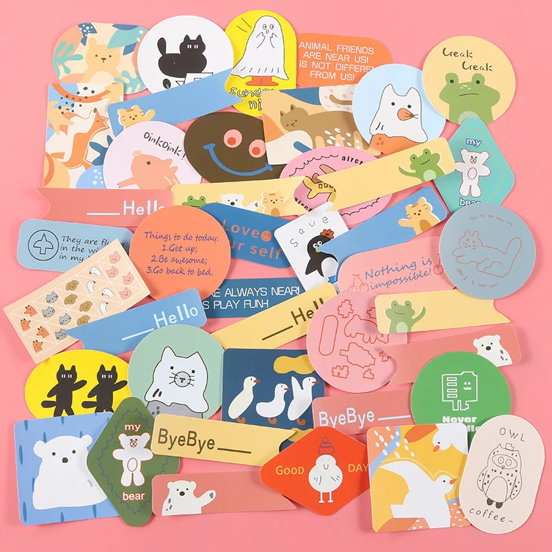 

50pcs Cartoon Cute Soft Candy Rabbit Hand Tent Korean Ins Bear Sticker Creative Phone Decoration Material Waterproof Stickers