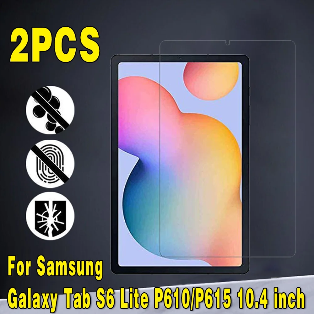 

2Pcs Tempered Glass for Samsung Galaxy Tab S6 Lite P610/P615 10.4" 9H Anti-fingerprint Full Film Tablet Cover Screen Protector