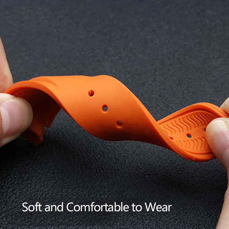 20mm 22mm Curved End Rubber Silicone Watch Bands For Omega Seamaster 300 Speedmaster Strap Brand Watchband Blue Black Orange