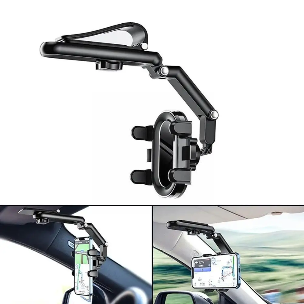 

Visor Clip Car Phone Holder Multi-function Adjustable Telescopic Navigation Car Universal Bracket For 4-7 Inch Phone Bl V7c6
