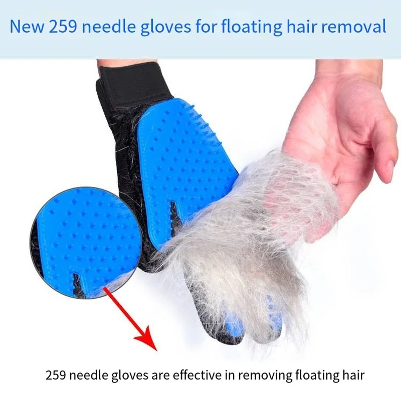 

259 Needle Pet Gloves Cat Gloves Hair Removal Cleaning Grooming Massage Dog Supplies Dog Combs Pet Accessories