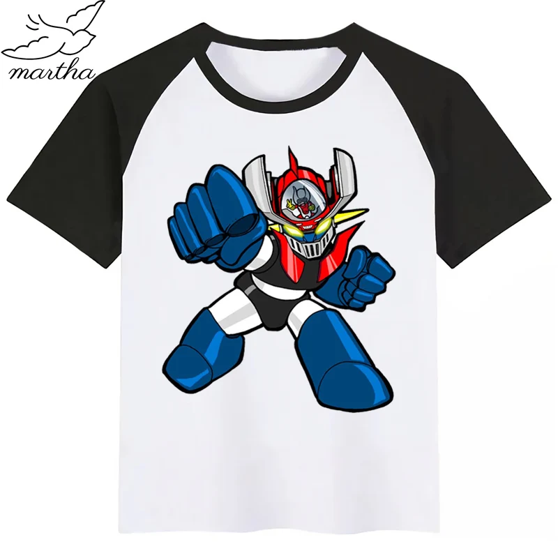 Boys and Girl Japan Comic Mazinger Z Cartoon T-Shirt O-Neck T-Shirt Child Casual Short Sleeve Summer Kids Clothes Tshirt