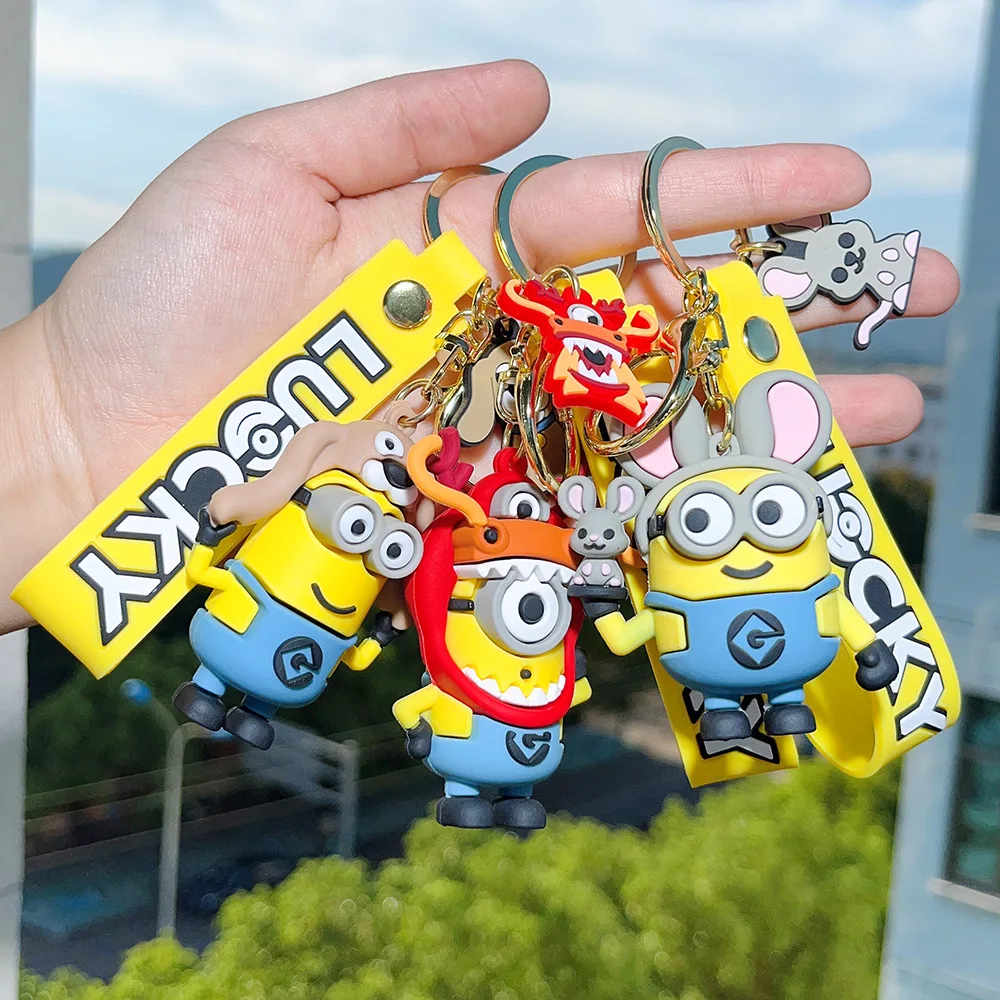 

Cute Resin Keychain Cartoon Minions China Animal Zodiac Series Car Keys Backpack Pendant Animation Toys Gifts for Boys and Girls