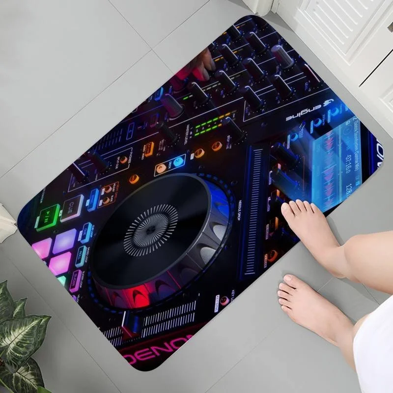 

Bathroom Carpet Soft Washable Rug Bedroom Doormat Hallway Mats Modern 3D Kid Room Music Radio Dj Area Rugs Mat bedside Bath Mats