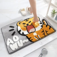 absorbent plush doormat 3d cartoon tiger animal area rug machine washable shag carpet for bedroom living room dropshipping