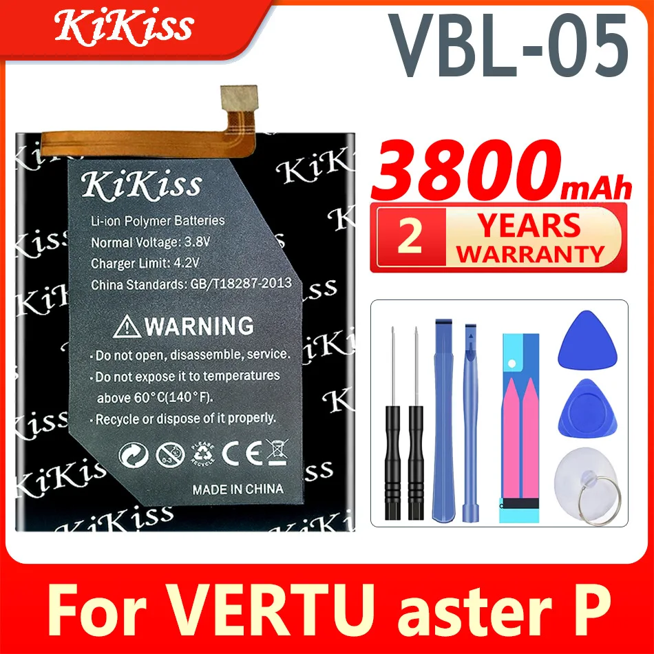 

KiKiss Powerful Battery VBL-02 VBL-05 BP-9V for VERTU Aster Signature Touch V03 V06 Aster P High Capacity Batteries