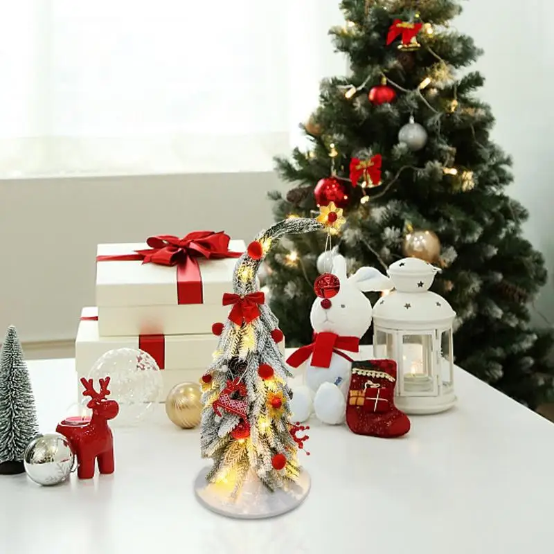 Настольная рождественская елка 13 8 дюйма маленькая искусственная гибкая со