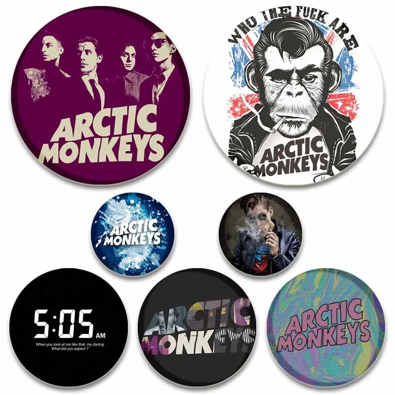 58mm ARCTIC MONKEYS Icon Pins Badge for Clothes Anime Enamel Pin Cute Things Cartoon Cosplay Badges on Backpack Brooch Art Gifts
