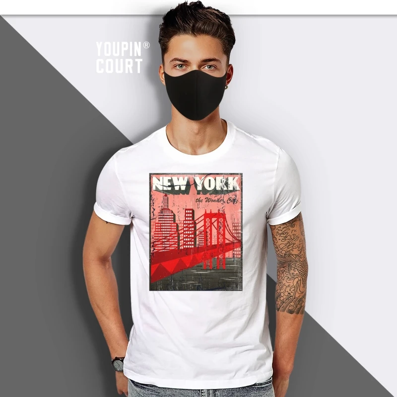 

New York The Wonder City (Distressed) mens t-shirt men t shirt