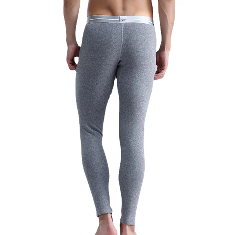 Mens Warm Long Johns Winter Men Plus Velvet Thick Thermal Underwear Sexy Male U Convex Leggings Men Cold-proof Base Underpants