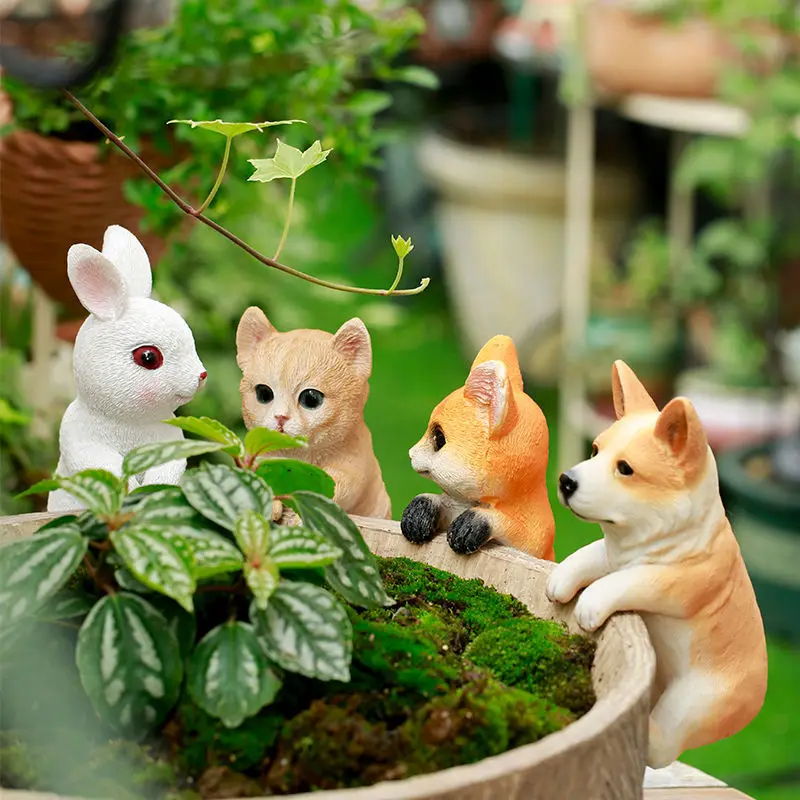 

Nordic Creative Animals Resin Statues Gardening Pendant Decor Sculpture Garden Decoration Accessories Hanging Basket Ornaments