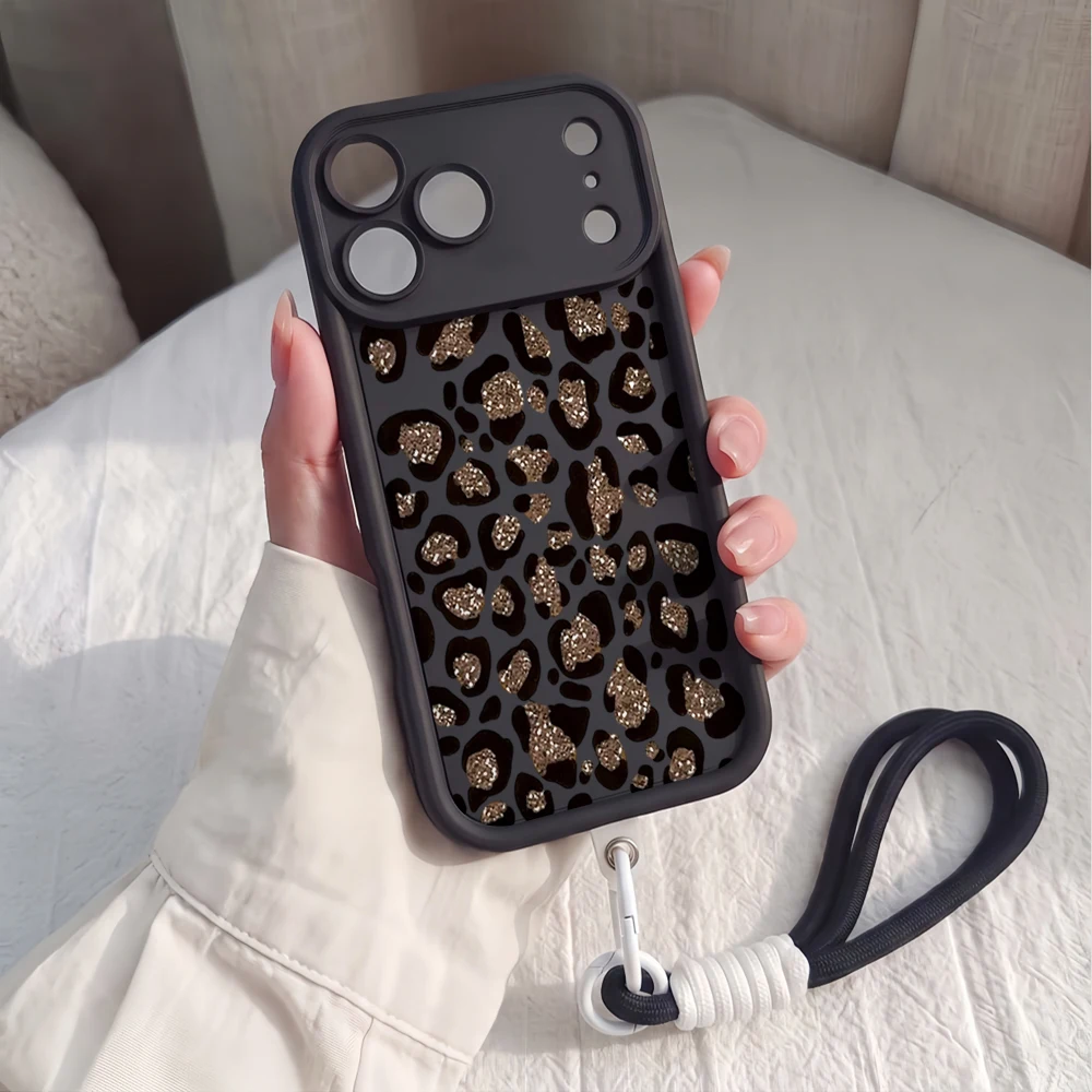 Фото Винтажный чехол для телефона с леопардовым принтом из ТПУ для Samsung Galaxy A16 A17 A15 4G S25 S26 Ultra S24 S22 S23 Plus A55 5G с ремешком-шнурком №5