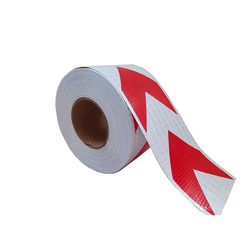 10cm Width Waterproof Reflective Tape Outdoor Hazard Safety Caution Reflection Tape Warning Arrow Sticker White Red Tapes