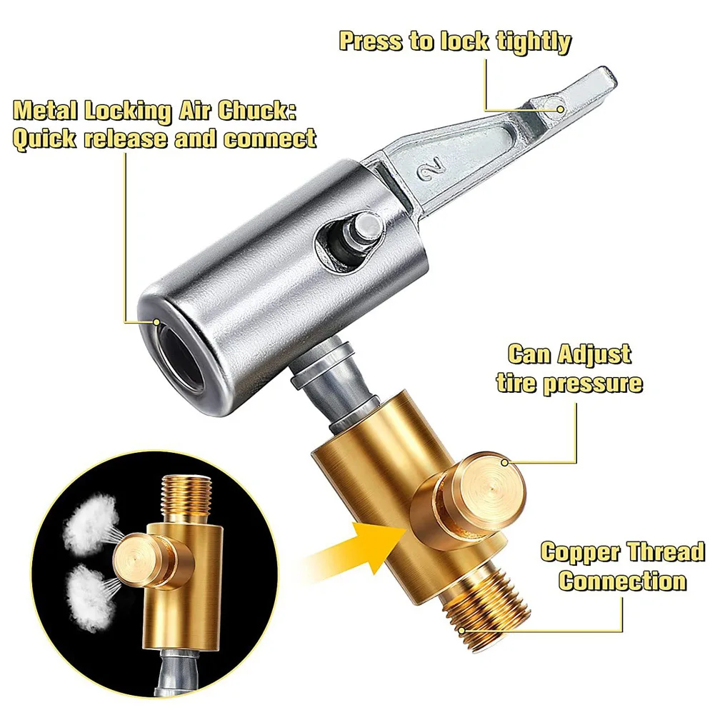 

Tire Chuck Valve Clip Air Tools 1 PC 1* Air Tire Brass Car Inflator Pump