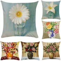 vintage spring flower pillow covers decorative sofa bed living room pillowcase 40x40 cm pillows case decor home room aesthetics