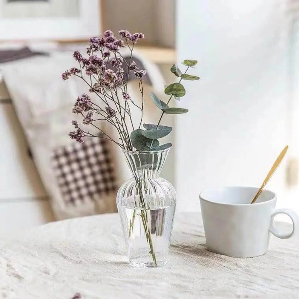 

Home Vase Modern Portable Wear Resistant Home Decor Glass Vase for Office Glass Vase Clear Vase
