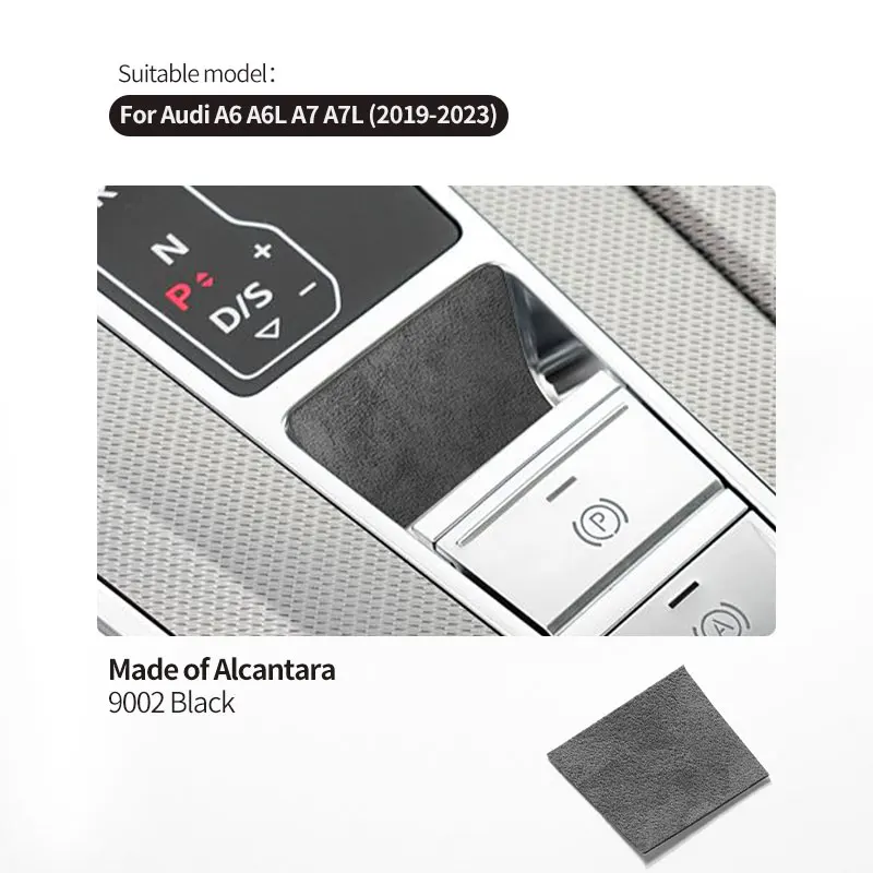 

Для Audi C8 A6 A6L A7 A7L (2019-2023) Автомобильная ручка ручного тормоза, накладка, наклейка из алькантары, аксессуары для тюнинга салона автомобиля