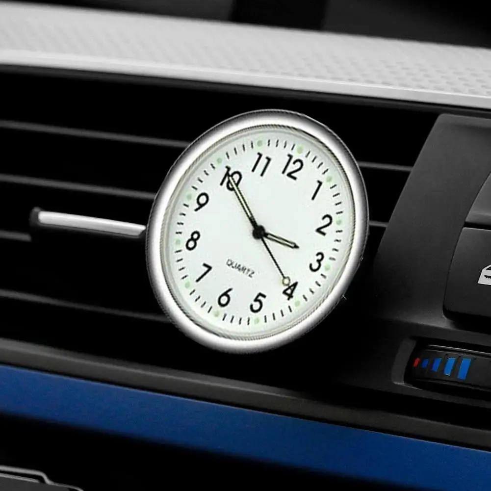 

4 Colors Mini Car Clock Noctilucent Universal Digital Watch Dashboard Ventilator Quartz Clocks Auto Ornament Car Accessories