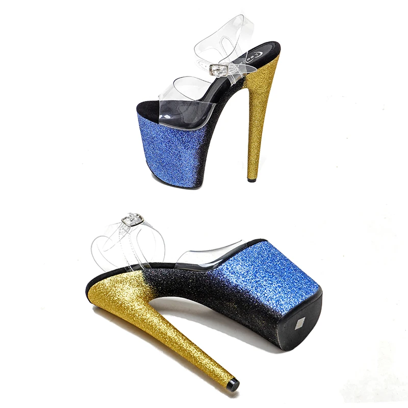Leecabe Colorful Glitter 20cm/8inches Color pole dance sandals lady shoe high heel platform dance shoes