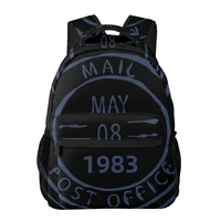 casual new simple women backpack for teenage travel shoulder bag vintage stamps