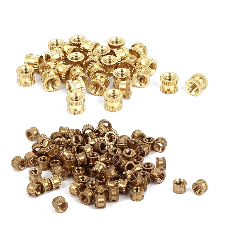 

120Pcs Female Thread Brass Knurled Threaded Insert Embedment Nuts, 20Pcs M2x3mmx3.2Mm & 100Pcs M3 X 3Mm
