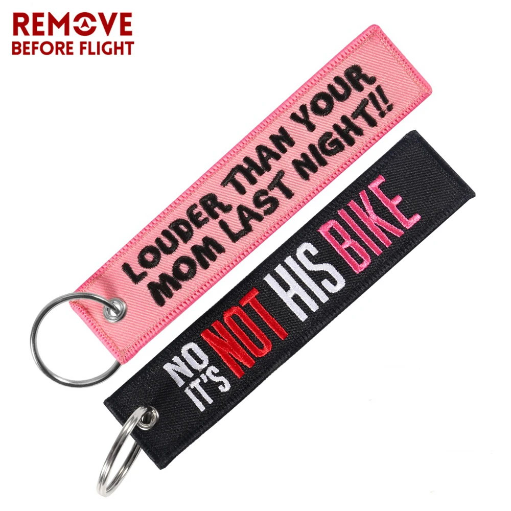 

2 PCS Car Keychain Embroidery Letter Pink Key Holder Yags Llavero Coche OEM Keyring Key Tag for Motorcycles and Cars Gifts