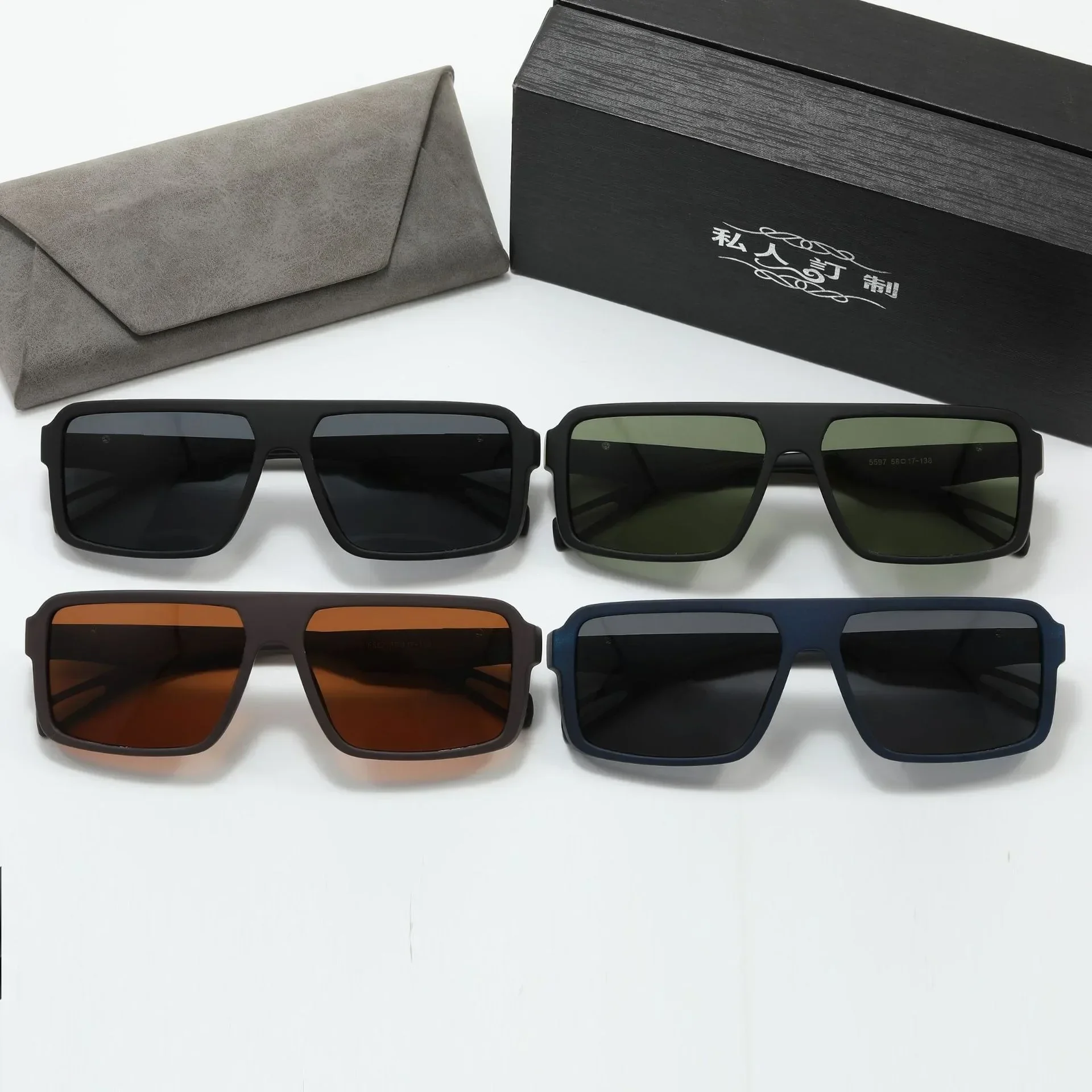 Большие квадратные поляризованные солнцезащитные очки из ацетата