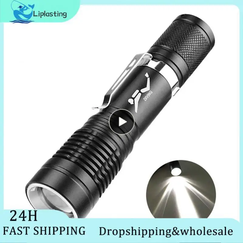 

P20 5W LED Diving Flashlight Aluminum Alloy Scuba Diver Flashlight Pen Clip Mini Portable Waterproof IPX8 Underwater Torch