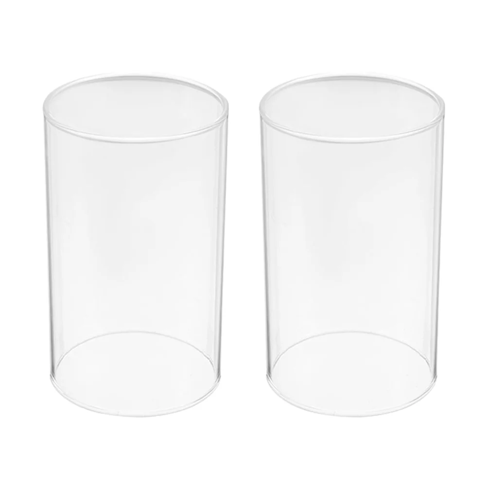 

Glass Holder Chimney Shade Lamp Cover Tube Open Cylinder Holders Ended Clear Decorative Pillar Transparent Candleholder
