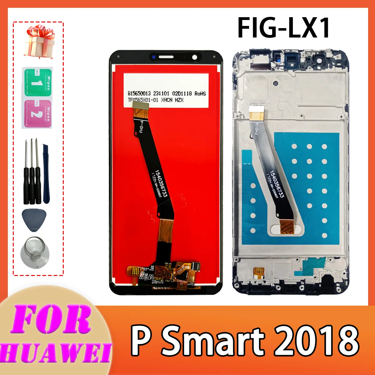Комплект дисплея Huawei P Smart 2018 ЖК-дисплей с сенсорным экраном и дигитайзером черный