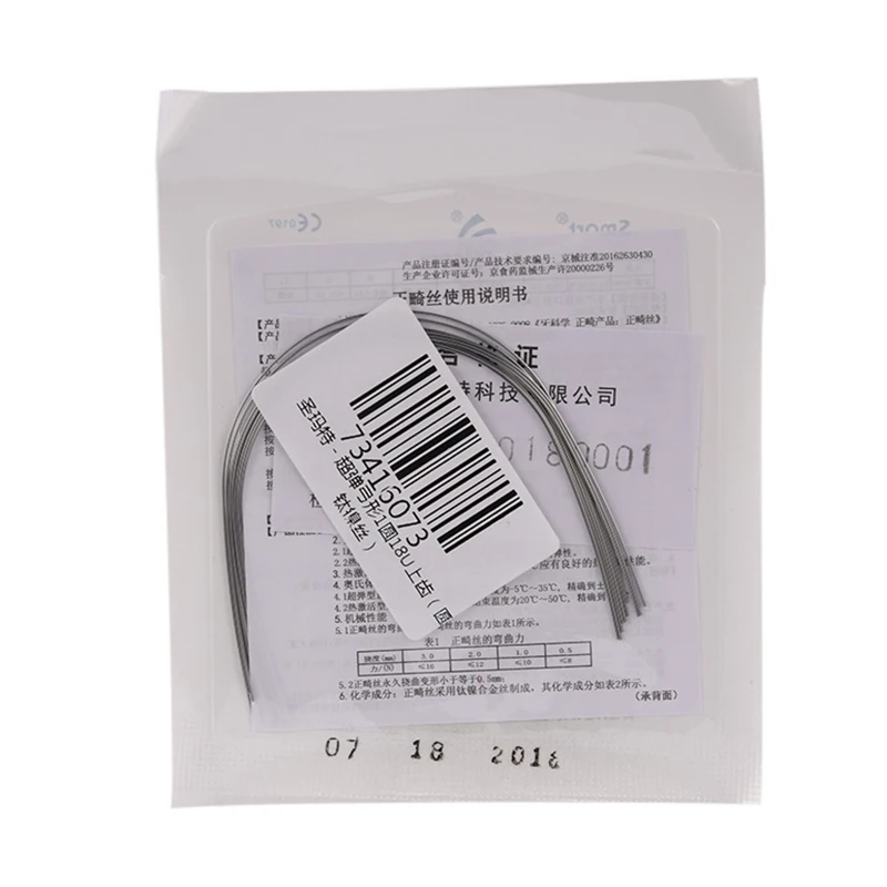 Стоматология Ортодонтические нити Суперэластичный нитинол круглый (диаметр)