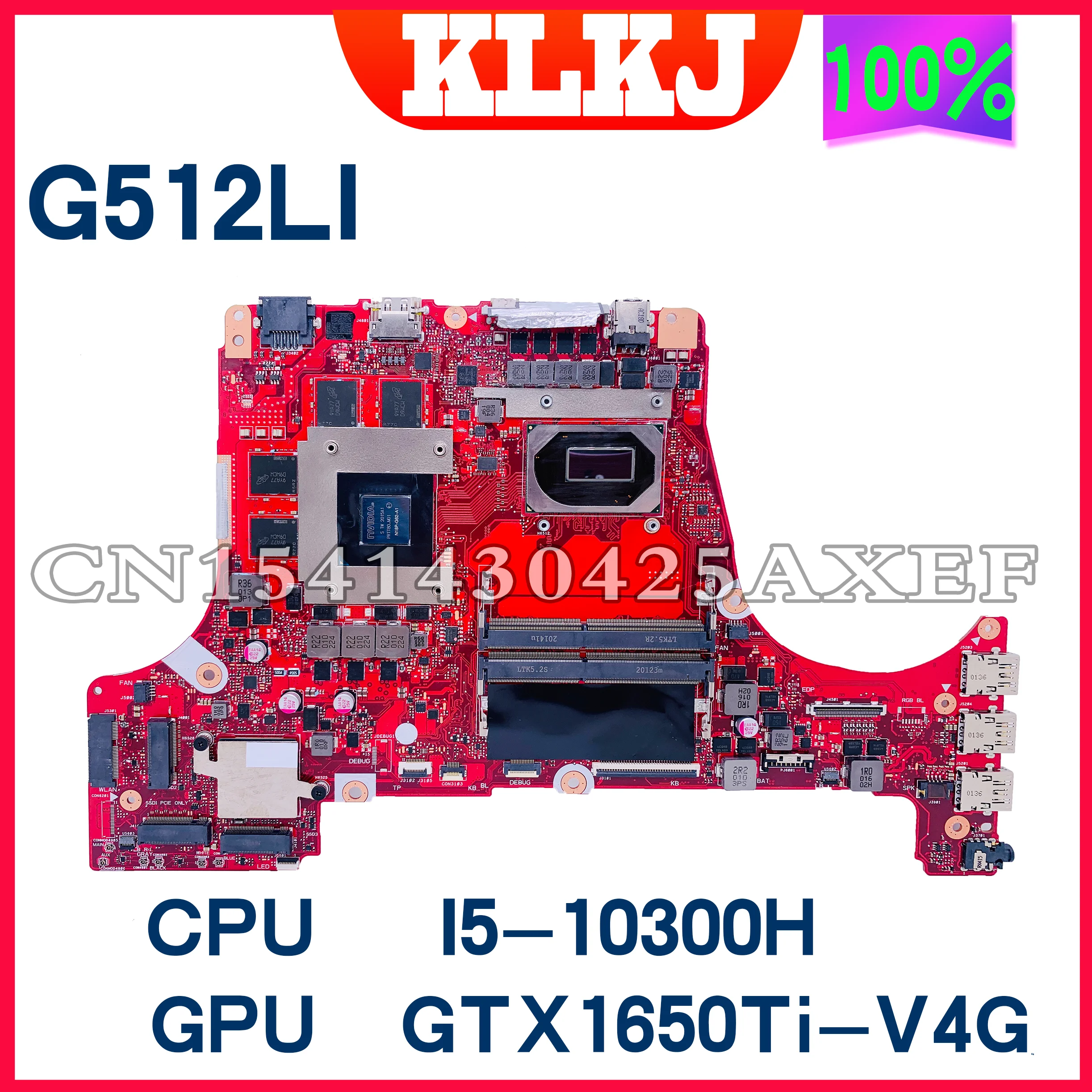 

Dinzi G512LI Laptop Motherboard For ASUS ROG Strix G15 G512 G512L G512LV W/I5-10300H GTX1650TI-4G Notebook Mainboard 100% Test