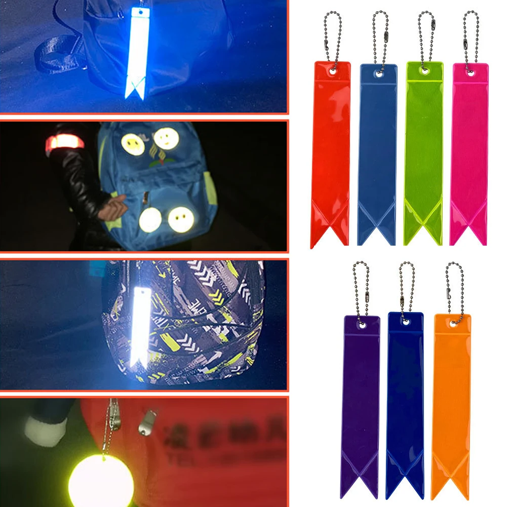 

Safe Reflective Keychain For Bag Backpack Pendant Strip Ornaments Reflectors For Things Adults Children Night Safety Accessories