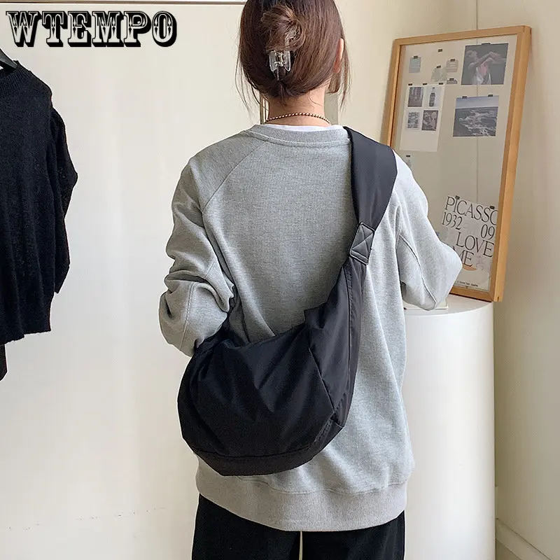 Canva Large Capacity Casual Nylon Messenger Crossbody Shoulder Bag Solid Color Women School Luxury Designer Totes Bags Ashion