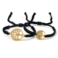 tree of life bracelets 2pcs handmade adjustable thread buddhist couple distance bracelets bangles friendship wristband jewelry