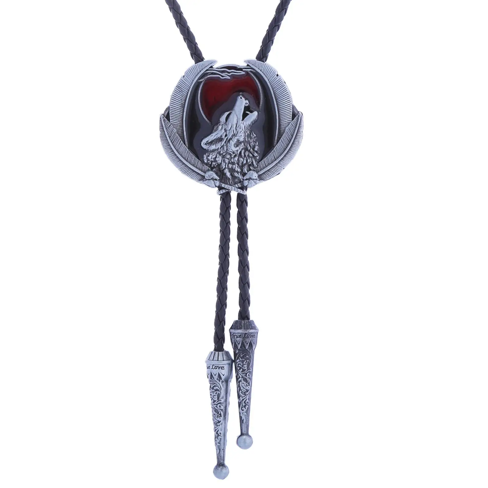 

PU Leather Western Bolo Tie Necktie Neck Rope Pendant Adjustable Necklace for Dresses Dancing Birthday Accessories