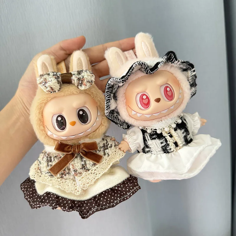 17 см Labubu I II куклы-идолы одежда для сидения аксессуары наряда милый