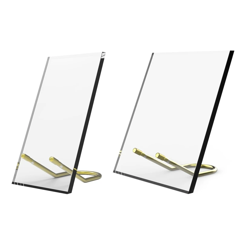 

HXBE Acrylic Cell Phone Stand Tabletop Phone Holder Lightweight Portable Tablet Holder Stand with Removable Metal Holder Rack