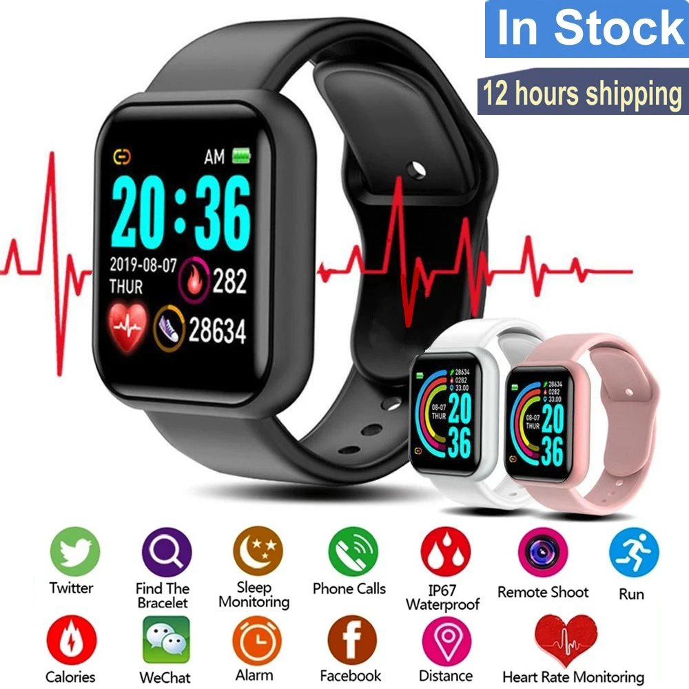 Y68 Smart Watch Men Women Fitness 