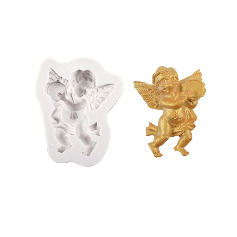 

Cute Angel Silicone Mold 3d Modeling Plaster Casting Polymer Clay Tools for Keychain Charm Gypsum Form UV Epoxy Resin Mould