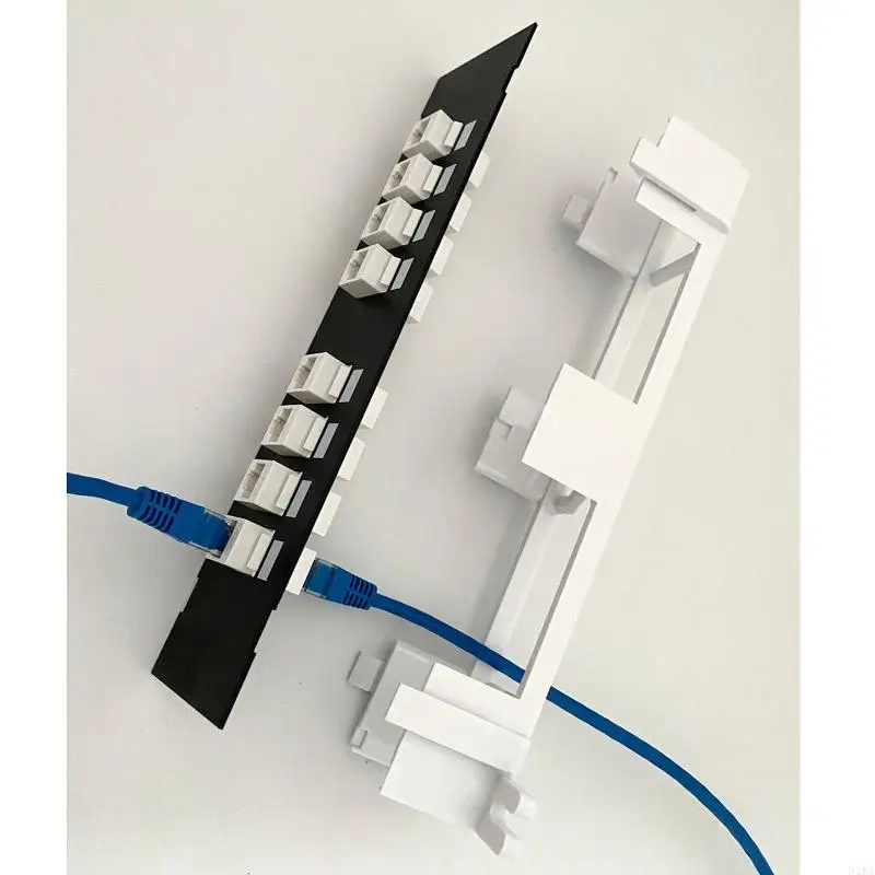 Фото 62KA CAT6 Прямой удлинитель-адаптер 8-портовый Rj45 Cat6 Keystone Coupler Настенная сетка, сетевой настенный кронштейн №5