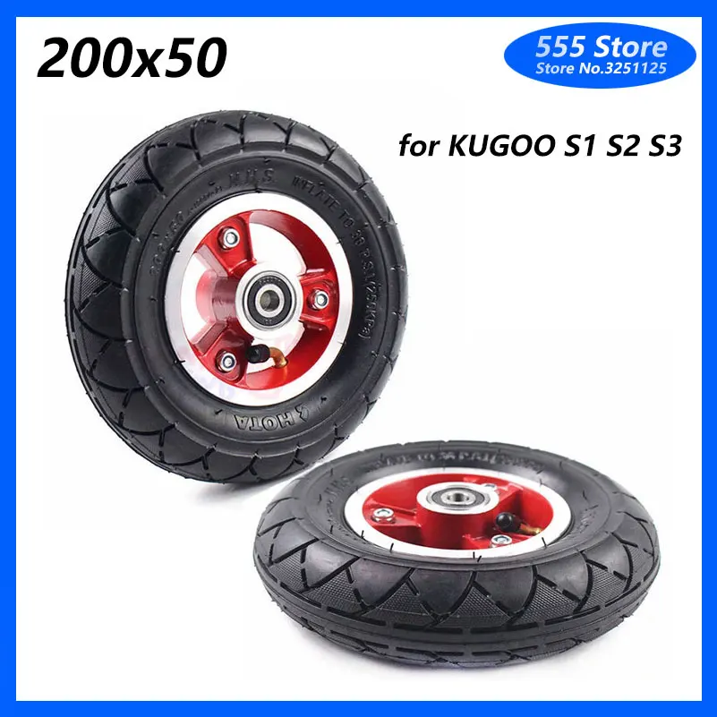 

200x50 Rear Wheel for KUGOO S1 S2 S3 Folding Electric Scooter Spare Accessories Part 8 Inch Pneumatic Tyre Wheels