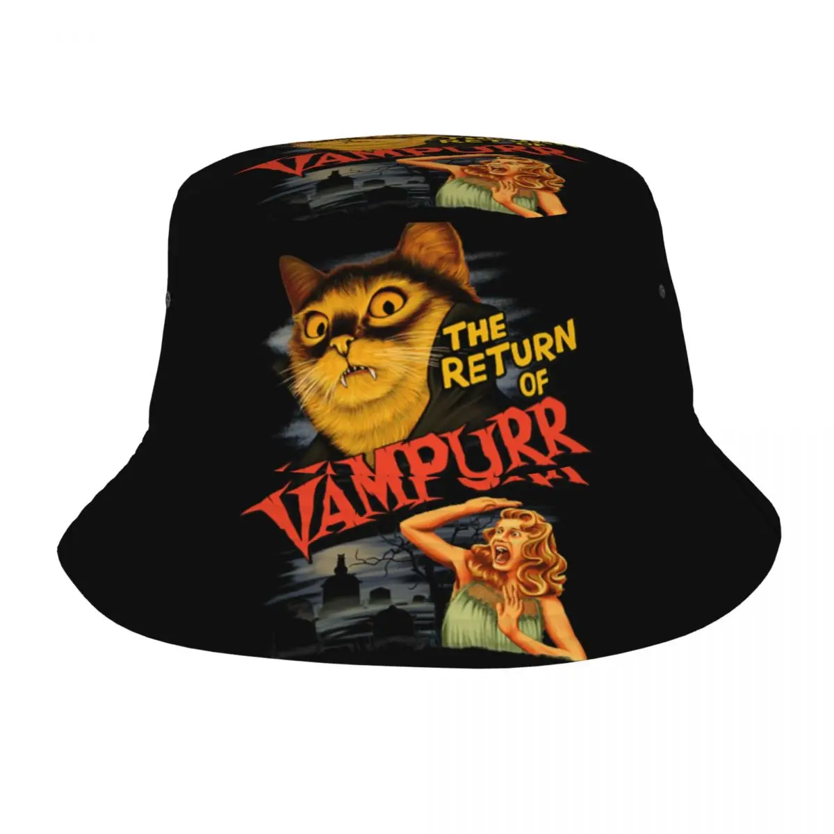 

Headwear Cat The Return Of Vampurr Merch Bucket Hat Street Teen Sun Hat Horror Halloween Bob Lightweight Fishing Fisherman Caps