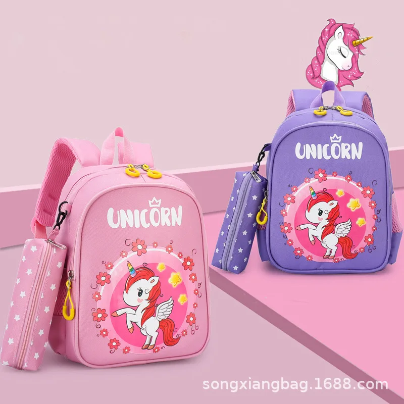 Children's Backpack Girls Boys Cartoon Anime Unicorn Dinosaur Baby Snacks Toy Storage Kindergarten Primary School Bag Pen Bag