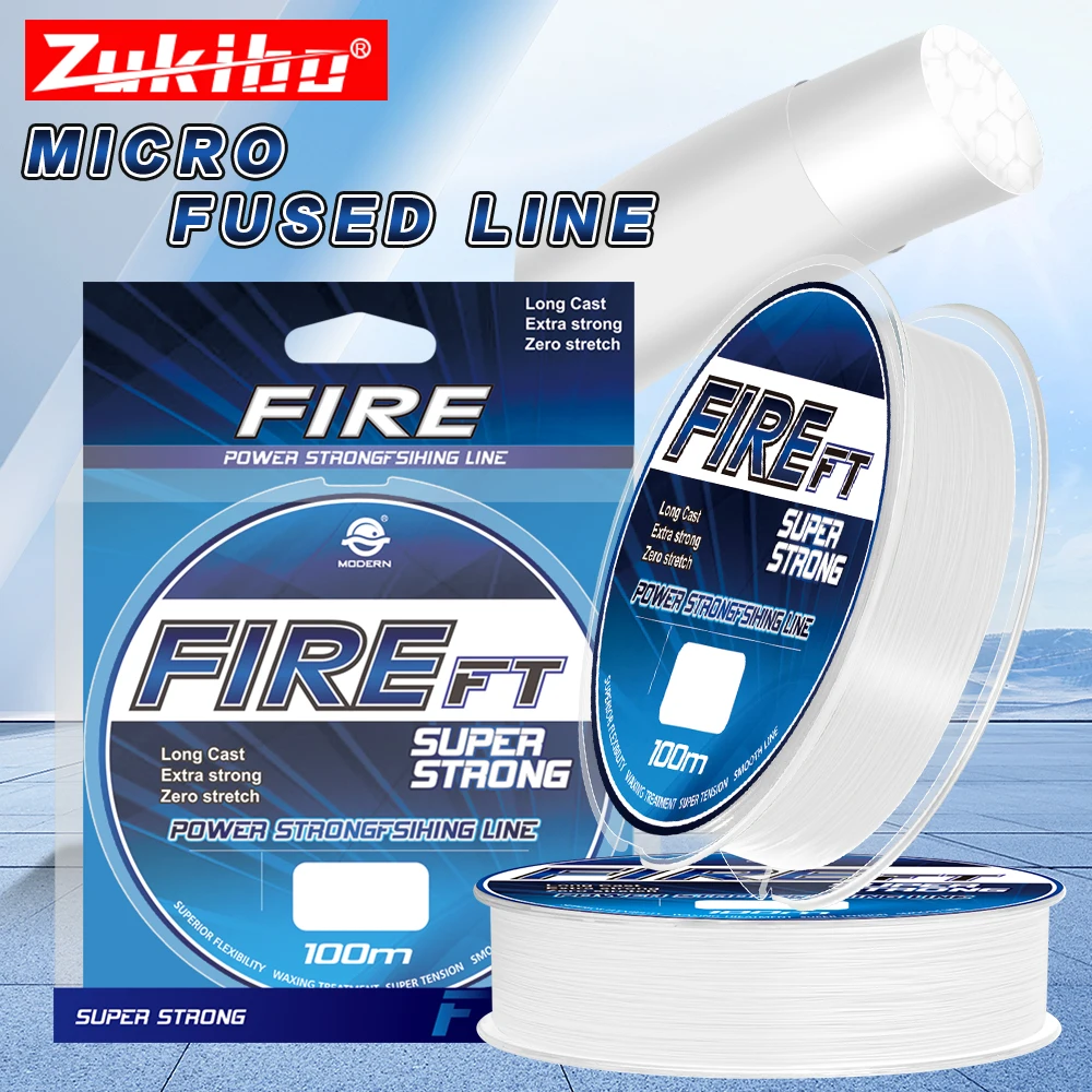 ZUKIBO FIRE FT микроплавленная плетеная леска однопрядная 100/200/300/500 м гладкая тонкая