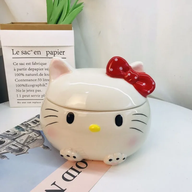 Новая керамическая банка для хранения Kawaii Hello Kitty аксессуары аниме Sanrio домашнее