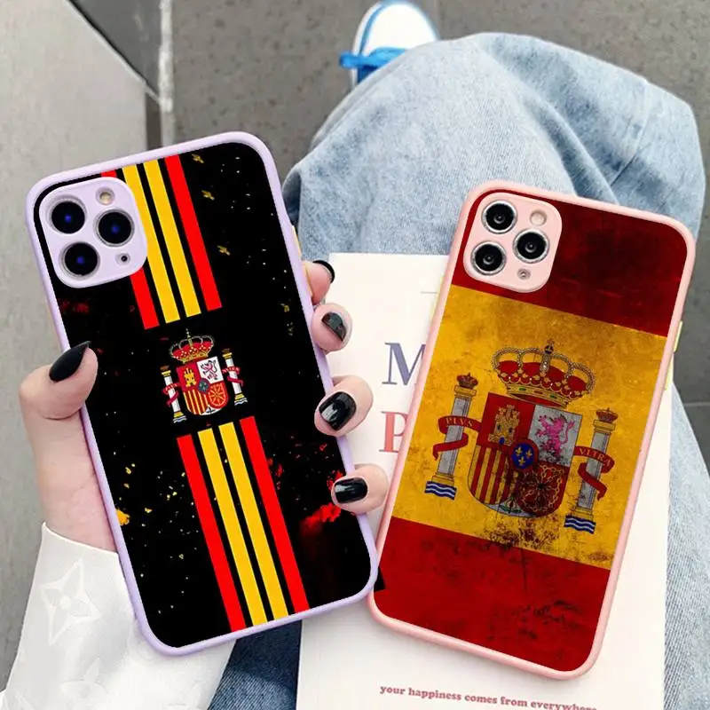 

Coat of Arms ESPANA Spain Flag Phone Case for iPhone X XR XS 7 8 Plus 11 12 13 pro MAX 13mini Translucent Matte Case