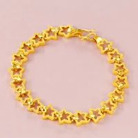 hot sale vietnam alluvial gold bracelets women jewelry no fade star heart chain bracelets design