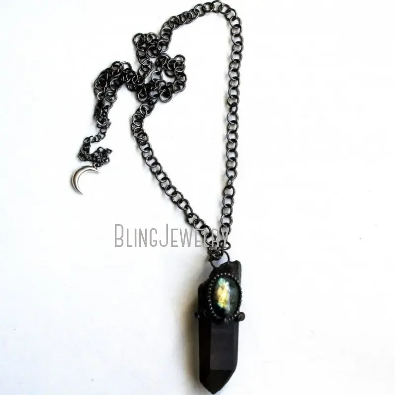 10 шт. ожерелье из дымчатого кварца Лабрадорита талисман Викка ведьма эмо